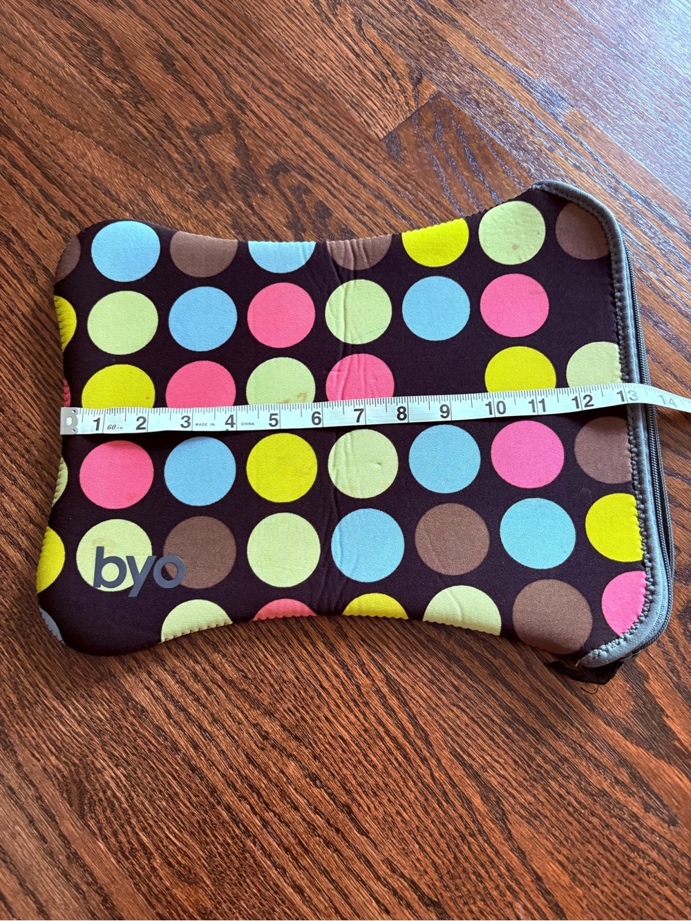 BYO Colorful Polka Dot Brown Neoprene Laptop Sleeve